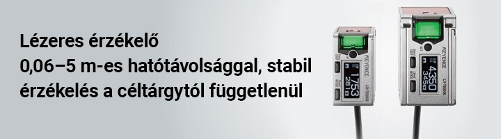 Lézeres érzékelő 0,06–5 m-es hatótávolsággal, stabil érzékelés a céltárgytól függetlenül