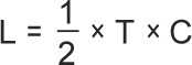 L = \frac{1}{2} \-szor T \-szor C