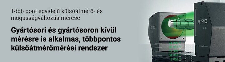 Több pont egyidejű külsőátmérő- és magasságváltozás-mérése [Gyártósori és gyártósoron kívül mérésre is alkalmas, többpontos külsőátmérő-mérési rendszer]