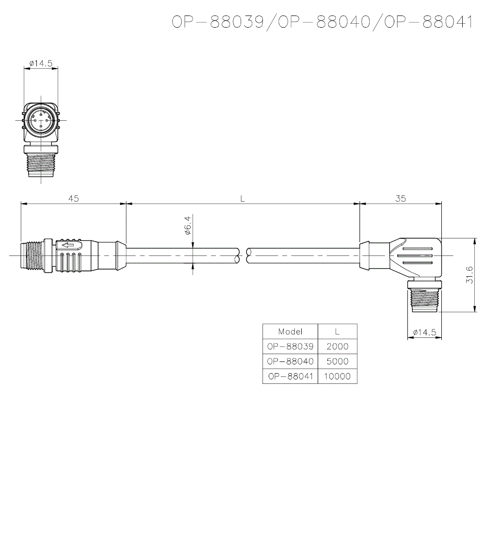 OP-88039/88040/88041 Dimension