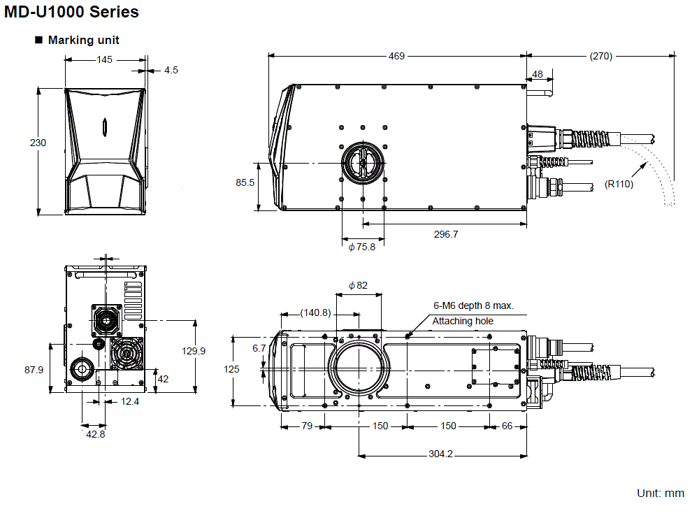 MDU1000-HEAD Dimension