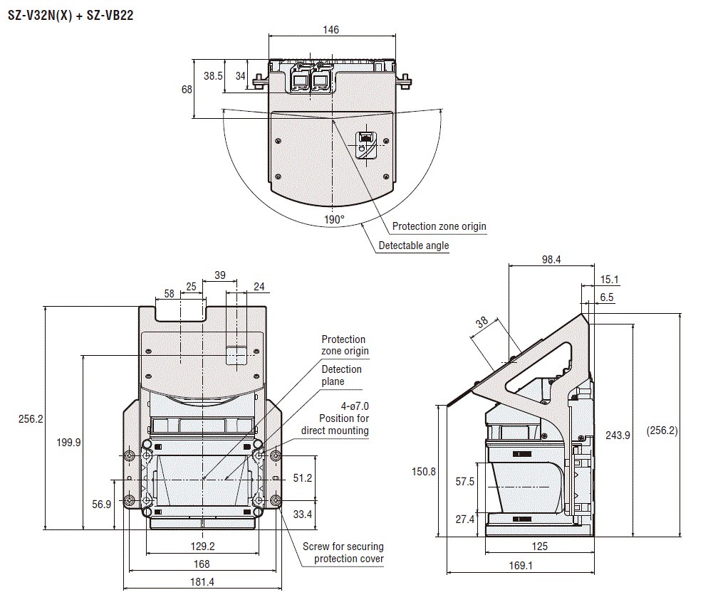 SZ-V32N(X)/VB22 Dimension