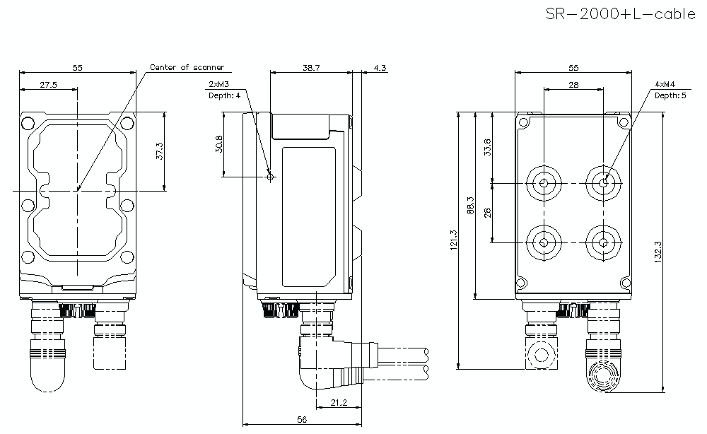 SR-2000/L-CABLE Dimension