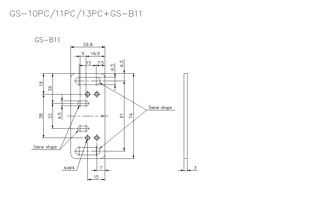 GS-1XPC/GS/B11_01 Dimension