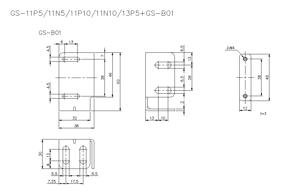 GS-1X/GS/B01_01 Dimension