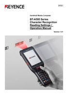 BT-A500 Series Character Recognition Reading Setting, Operation Manual