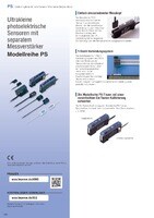 Modellreihe PS Ultrakleine fotoelektrische Sensoren mit separatem Messverstärker Katalog