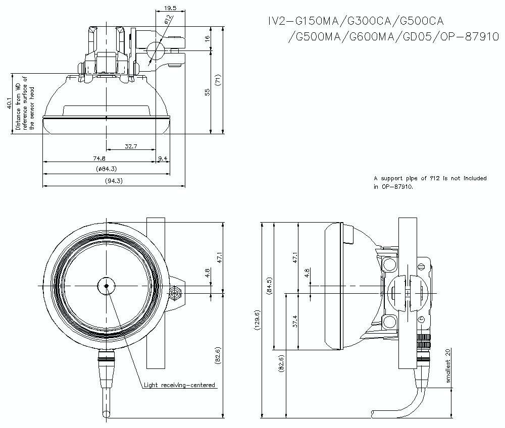 IV2-G150/G300/G500/G600/GD05/OP-87910 Dimension