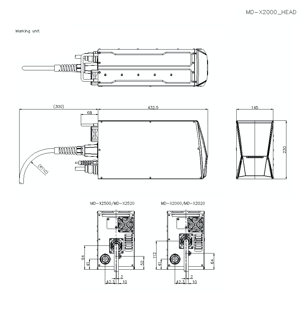 MD-X2000/2500/2020/2520/HEAD Dimension 01