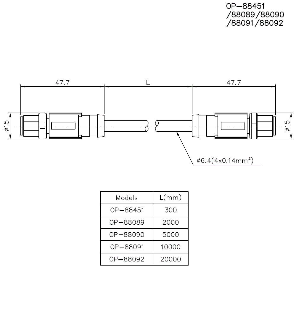 OP-88451/88089/88090/88091/88092 Dimension