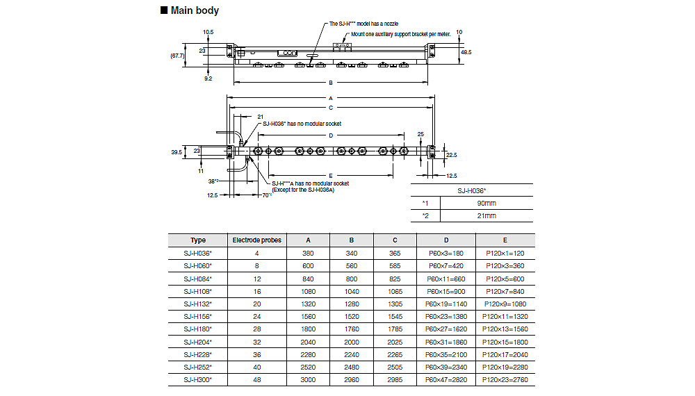 SJ-H036 Dimension