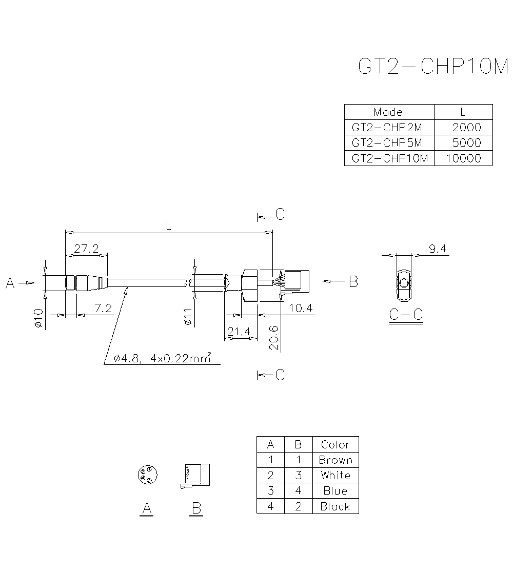 GT2-CHP10M Dimension
