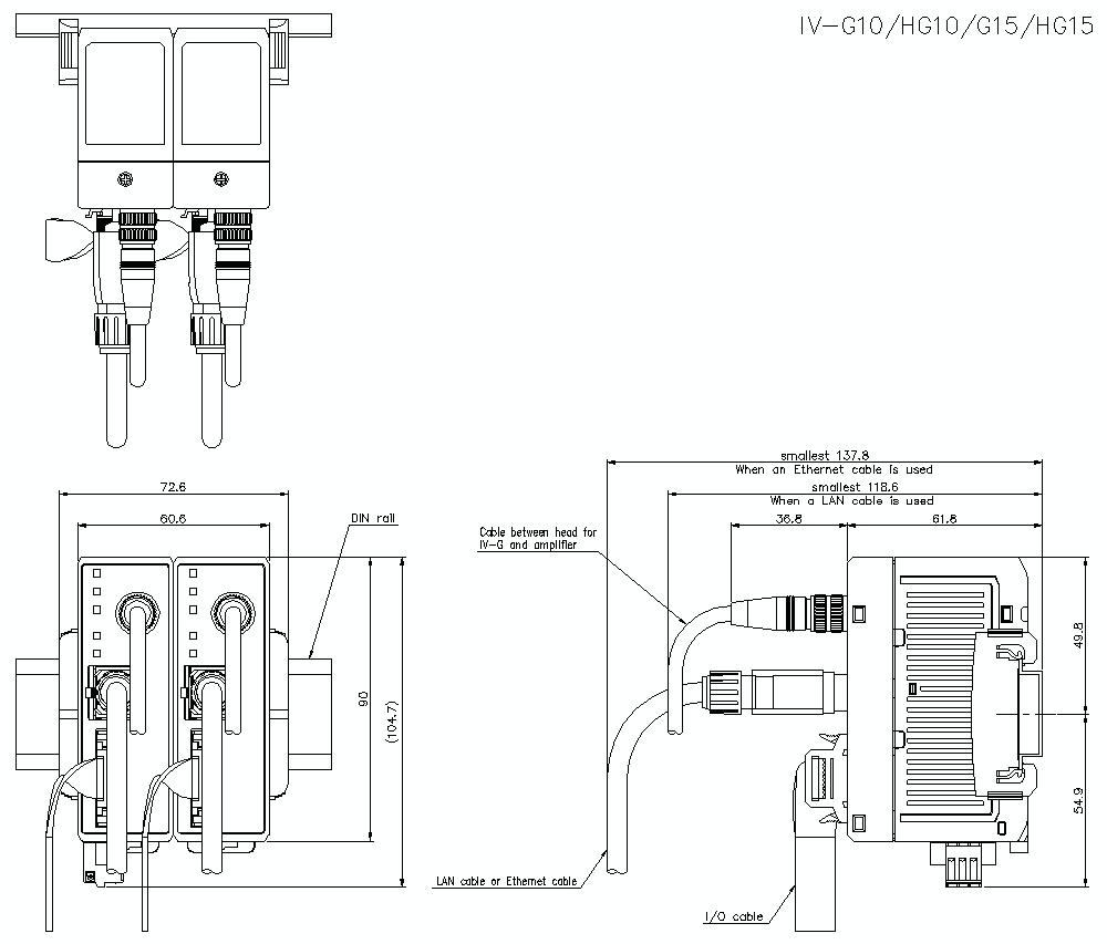 IV-G/HG/AMP/ENDUNIT Dimension