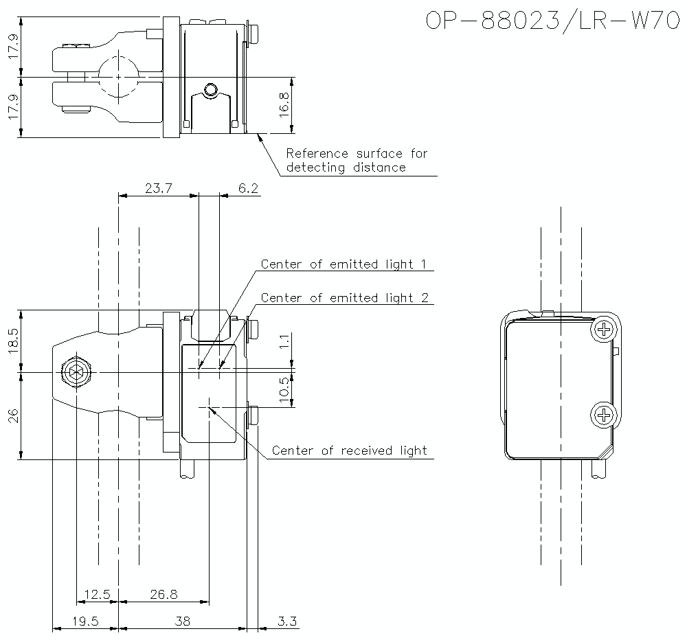 OP-88023/LR/W70 Dimension