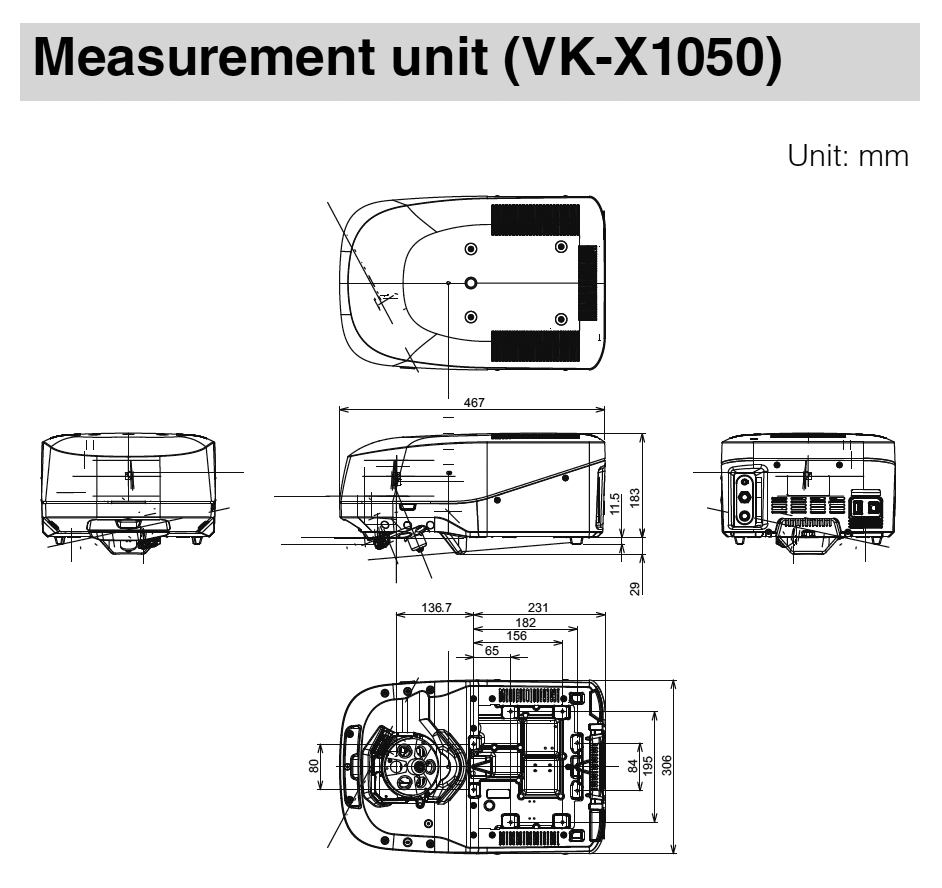 VK-X1050 Dimension