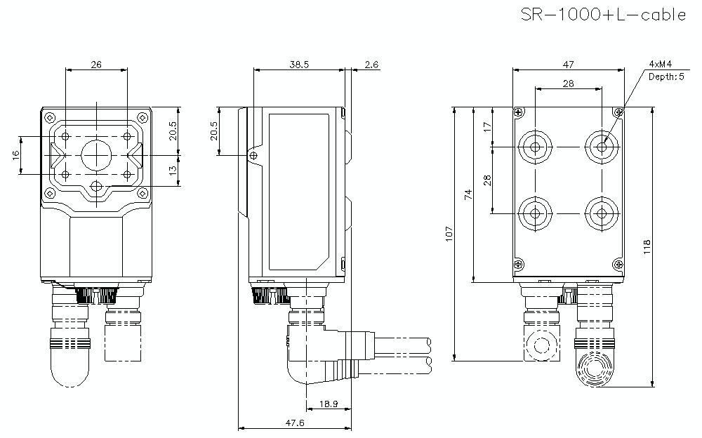 SR-1000/L-CABLE Dimension