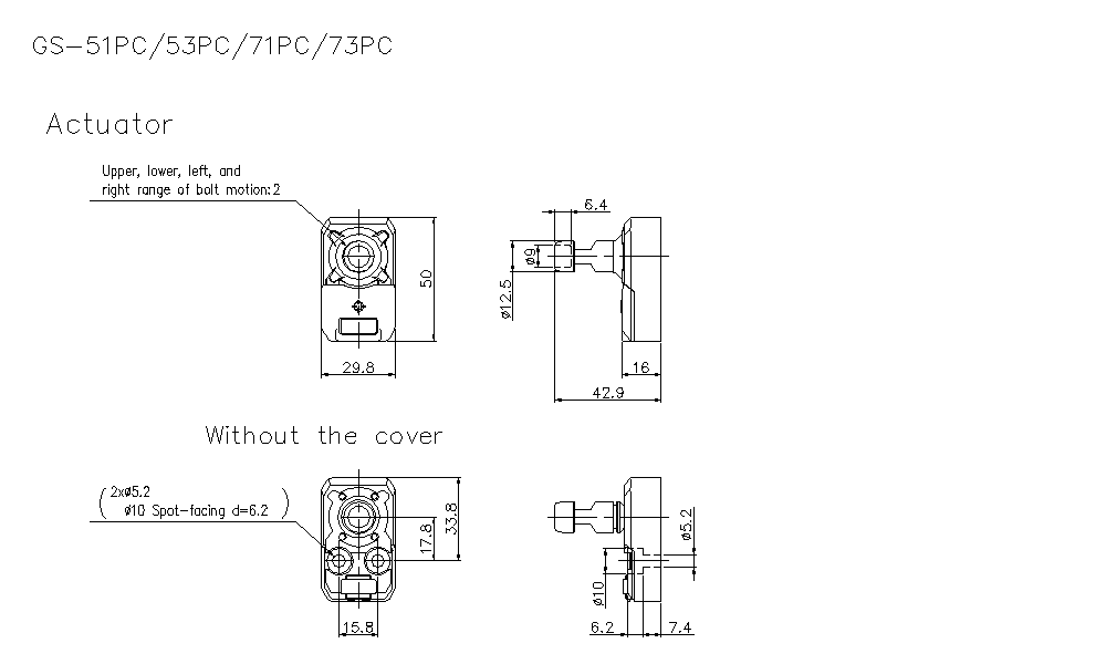 GS-51/53/71/73PC Dimension