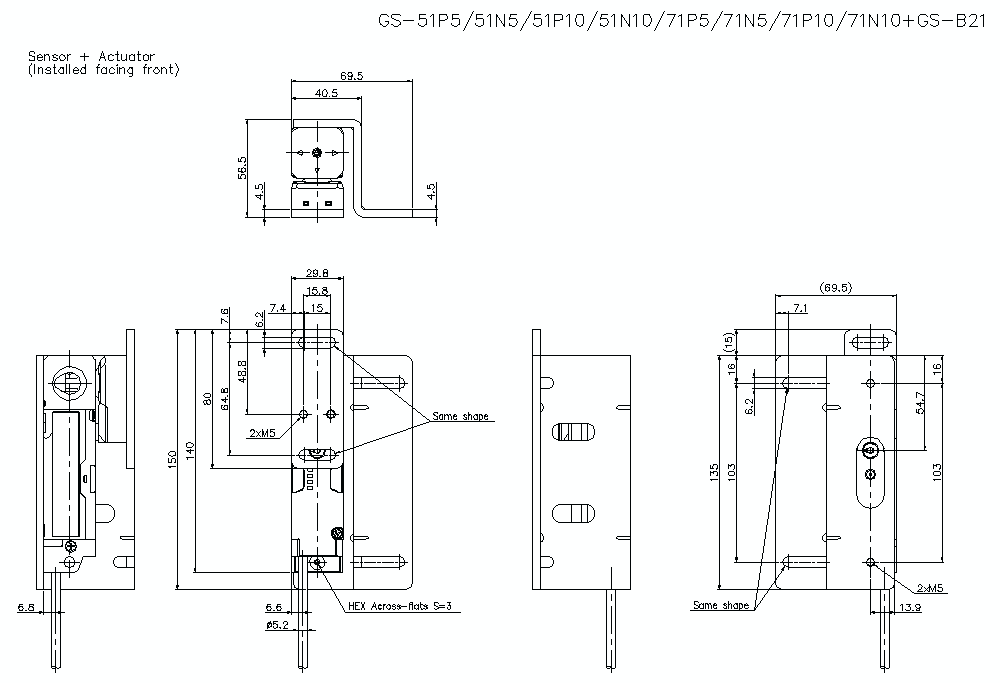 GS-51/71/B21 Dimension