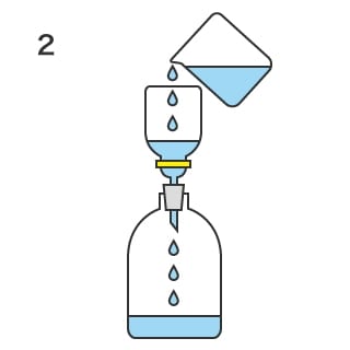 Filtreer de gespoelde vloeistof door een membraanfilter om vreemde deeltjes op te vangen.