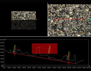 Profielmeting van diamantkorrels