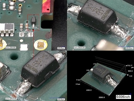 Gekantelde waarneming en 3D-vormmeting (functie voor gesplitst scherm)