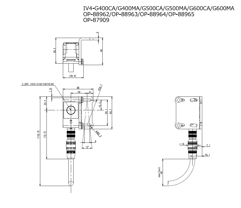 IV4-G400CA/G400MA/G500CA/G500MA/G600CA/G600MA/OP-87909/88962/88963/88964 Dimension