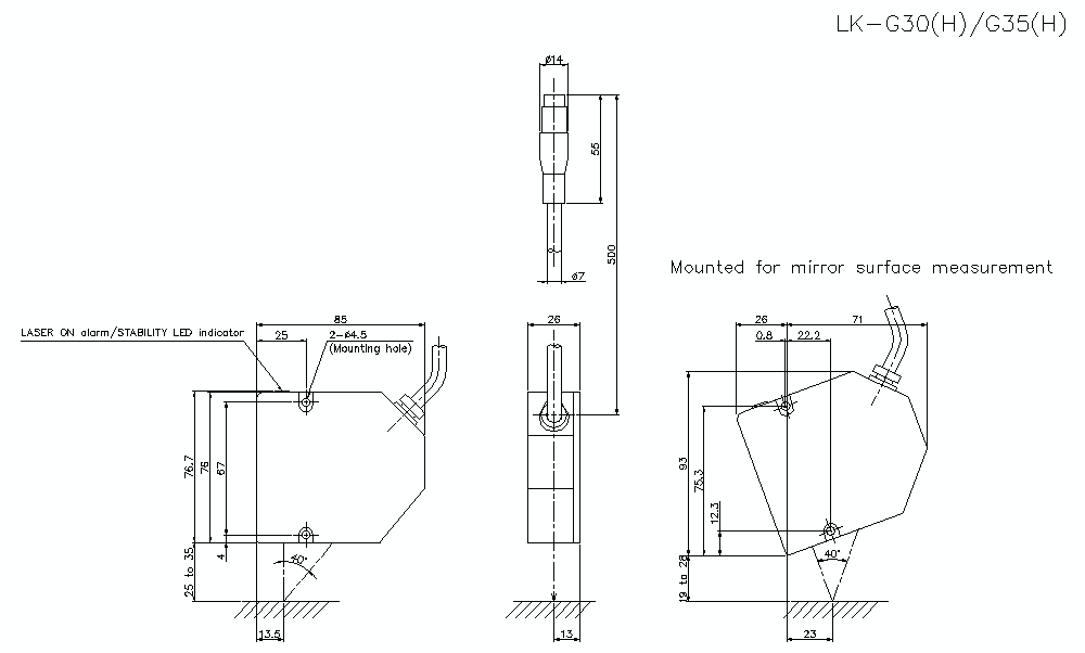 LK-G3/HEAD/2 Dimension