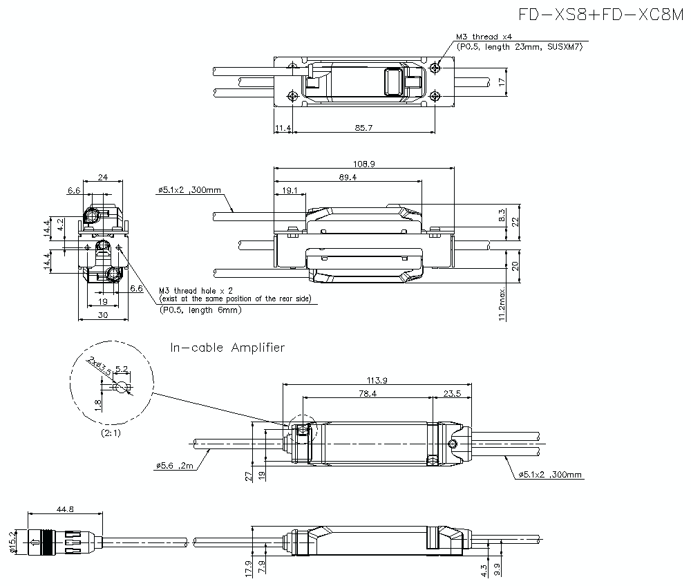 FD-XS8/FD-XC8M Dimension
