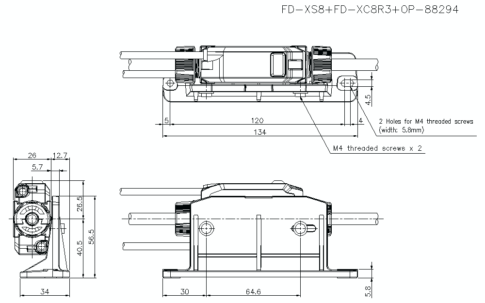 FD-XS8/FD-XC8R3/OP-88294 Dimension