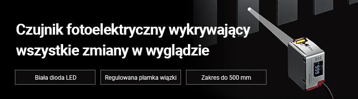 Czujnik fotoelektryczny wykrywający wszystkie zmiany w wyglądzie [Biała dioda LED Regulowana plamka wiązki Zakres do 500 mm]