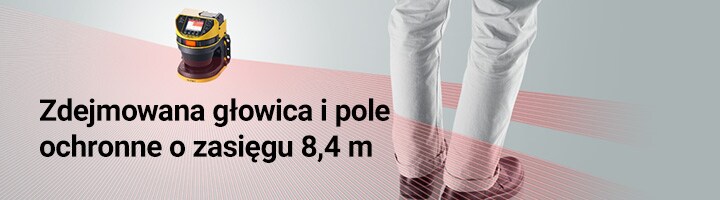 Zdejmowana głowica i pole ochronne o zasięgu 8,4 m