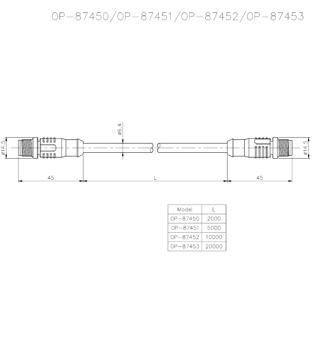 OP-87450/87451/87452/87453 Dimension