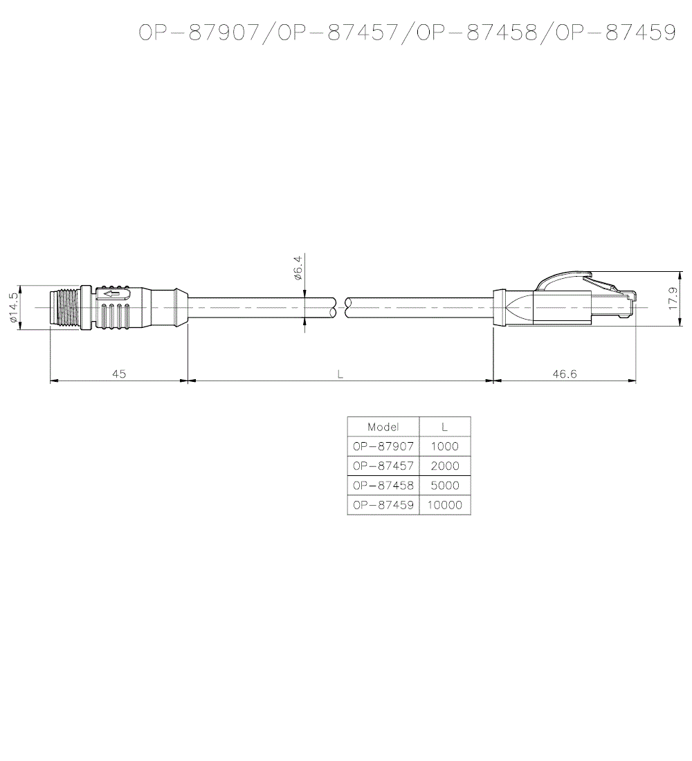 OP-87907/87457/87458/87459 Dimension