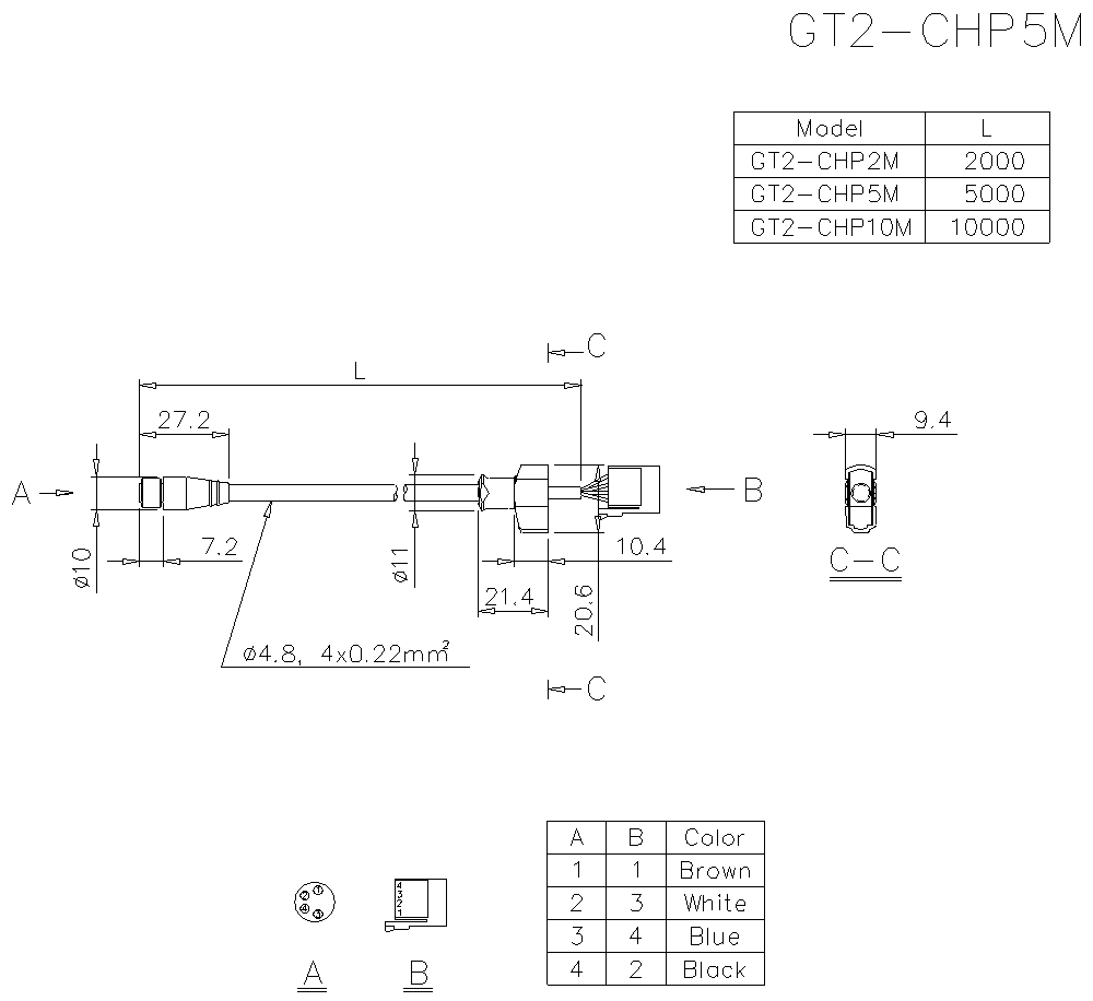 GT2-CHP5M Dimension