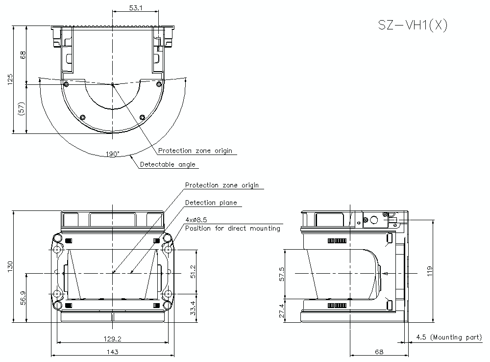 SZ-VH1/VH1X Dimension