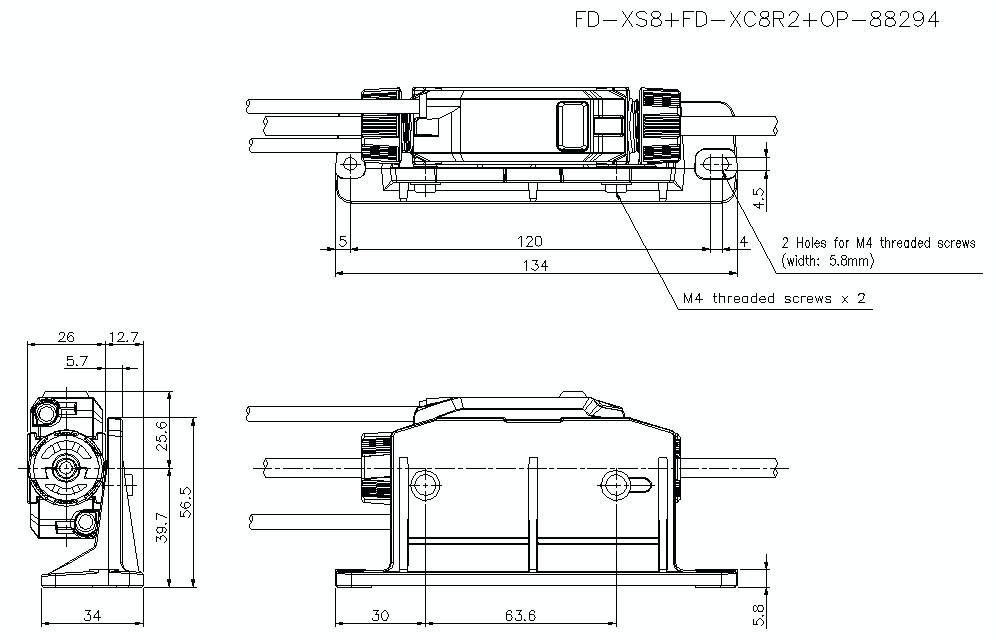FD-XS8/FD-XC8R2/OP-88294 Dimension