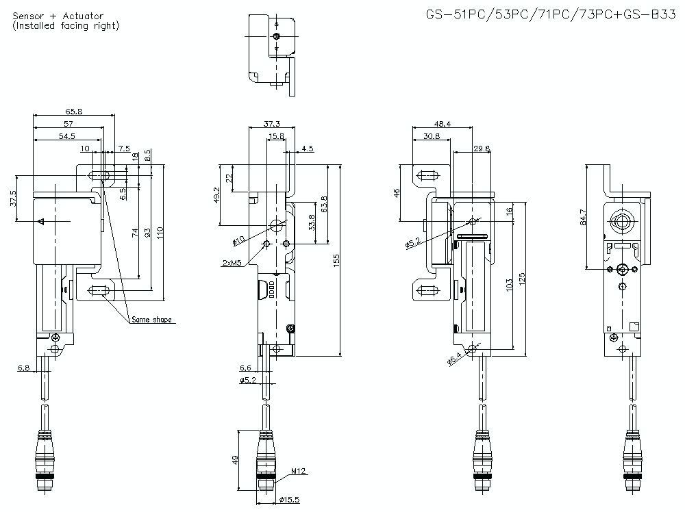 GS-51/53/71/73PC/B33 Dimension